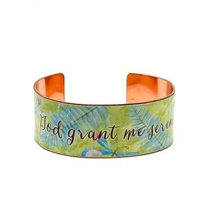 Copper Enamel Inspirational Cuff Bracelet Serenity Prayer
